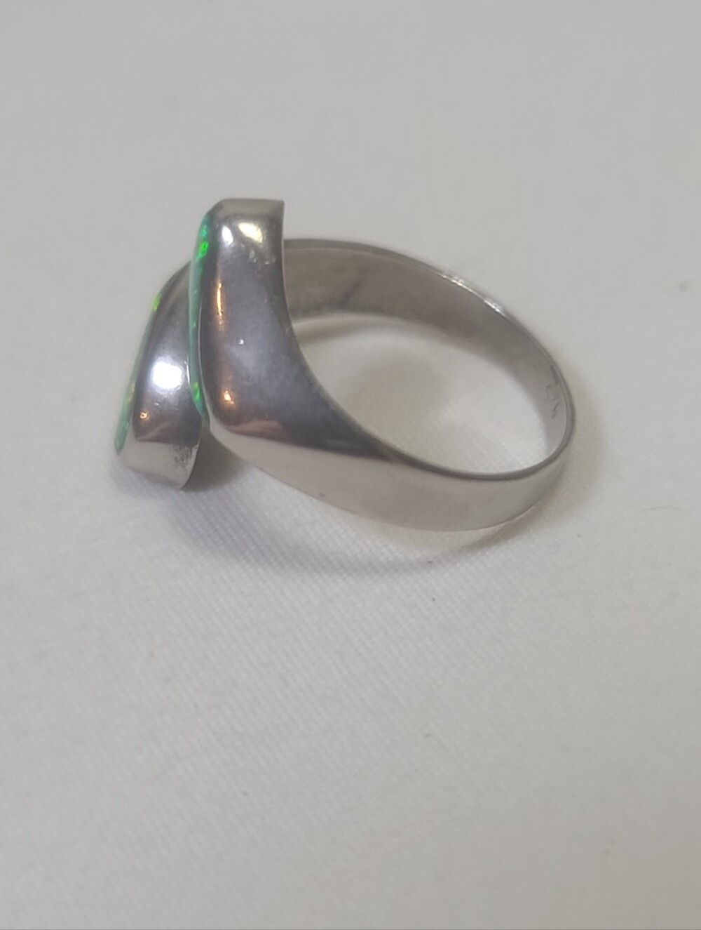 Mexico Sterling Silver 925 Opal Adjustable Ring Size 8.5 - Picture 3 of 8